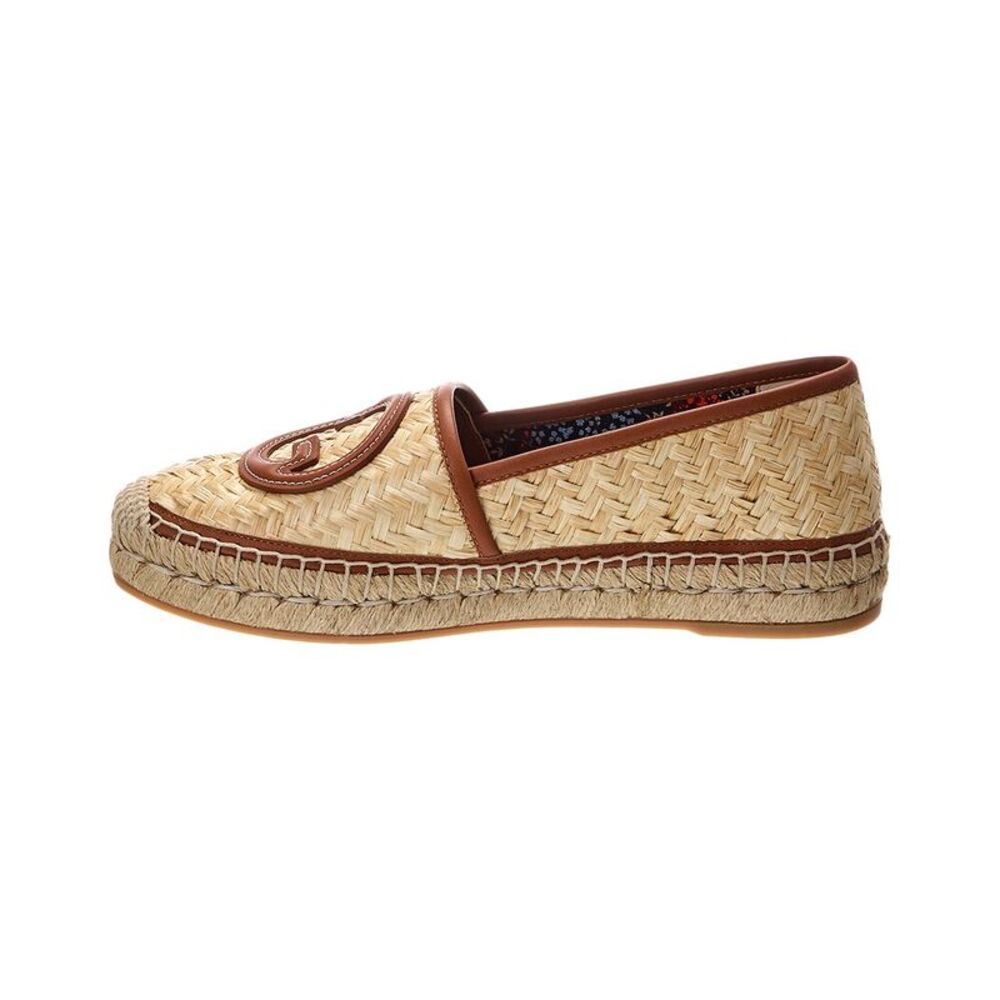 Gucci Interlocking G Raffia & Leather Espadrille, Brown - Picture 2 of 5
